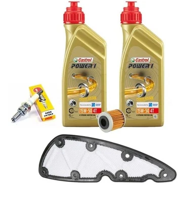 CASTROL HIFLO NGK KIT TAGLIANDO PIAGGIO BEVERLY 350 2 LT CASTROL 15W50 FILTRO OLIO ARIA CANDELA