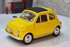 Fiat  500F  1965 - Yerllow 1:24 Scale Car Model