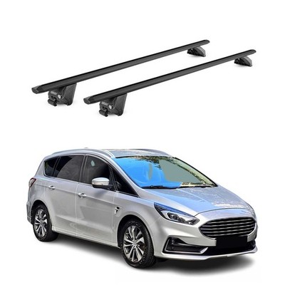 Dachträger Grundtäger für Ford S-Max II 2015-2023 100kg Aluminium Schwarz 2x ABE