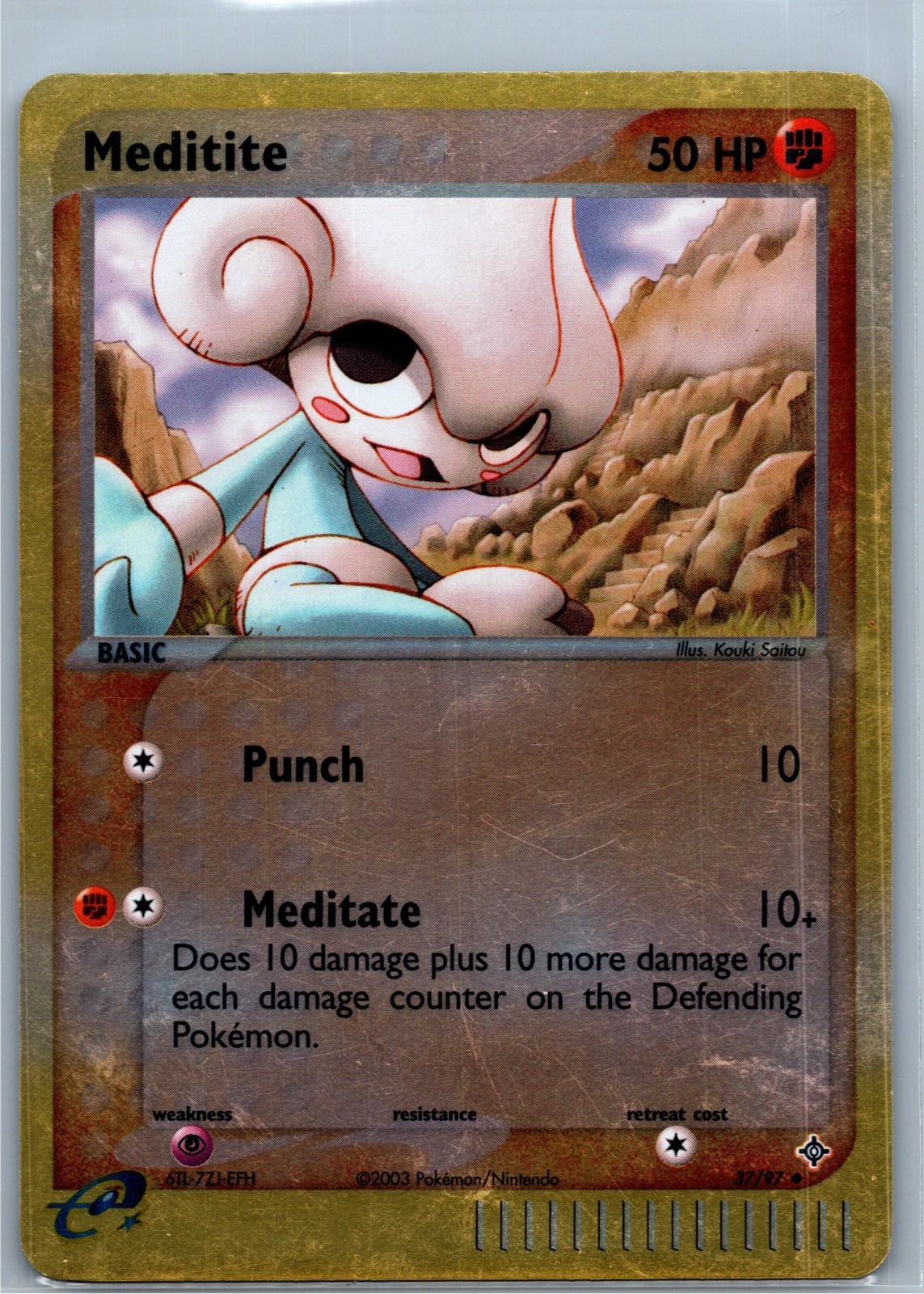 Meditite 37/97 Reverse Holo EX Dragon Uncommon Pokemon Card