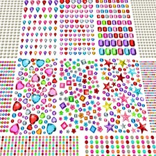 3269pcs Gems Stickers Jewels for Craft 12 Sheets, Adhesive Rhinestone Sticker...