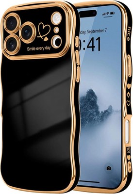 LCHULLE for iPhone 17 Pro Max Case for Women Girls, Cute Wave Frame Curly Shape