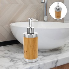 Refillable Hand Soap Dispenser 250ml Bamboo Pump Bottle for Bathroom Use