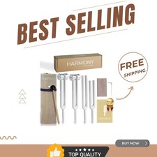 Complete Tuning Forks Sound Therapy Set - 128Hz, 256Hz, 384Hz w/ Rubber Mallet