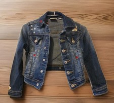 Girl's AG Adriann Goldschmied Embroidered Denim Blue Jean Jacket Sz 4T