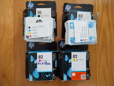 2021-24 GENUINE SET 4 HP #10 #82 INK 69ml DESIGNJET 500 800 C4911A-C4913A C4844A