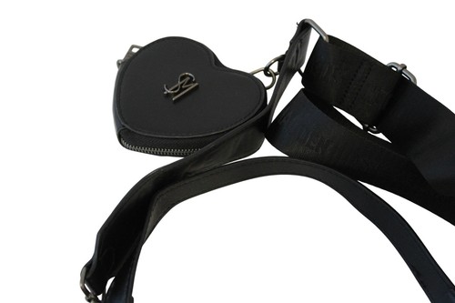 Steve Madden Valentines Crossbody Bag With Heart Coin Purse Black - Picture 9 of 10