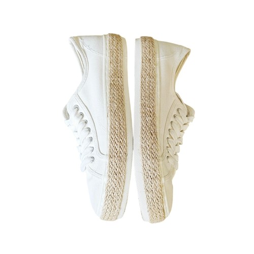 Madden Girl weiße Canvas Raffia Schnürschuhe Freizeit Mode Turnschuhe Normcore 8,5 - Bild 7 von 10
