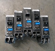 Lot of 5 Eaton 15A BRP115DF Dual Function BR AFCI/GFCI 15 Amp Breaker 5 Breakers