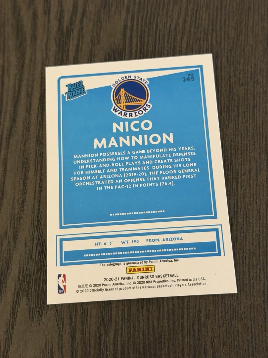 2020 Panini Donruss Choice Blue Signatures /49 #245 NICO MANNION