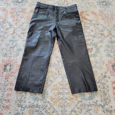 XElement Pants Men 40x28 Black Genuine Leather Motorcycle Biker Heavy