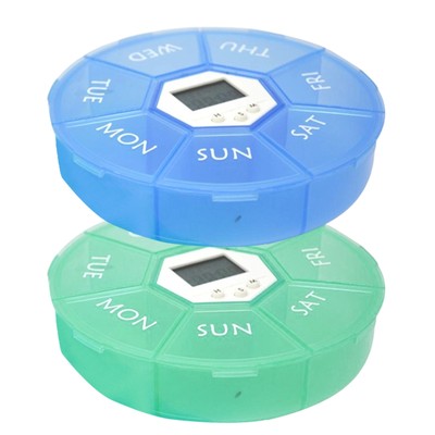 7 Day Pill Organizer Electronic Timing Medicine Weekly Drug Tablets Alarm Box