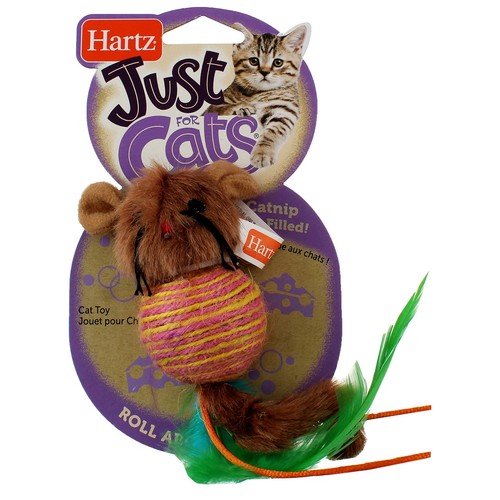 3 Pack Hartz Just For Cats Rollabout Mouse Cat Toy, Catnip Filled, Assorted - Picture 2 of 4