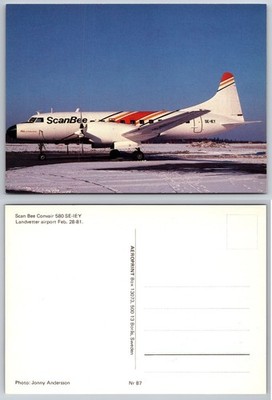 Continental Scan Bee Comair 580 Airplane Postcard