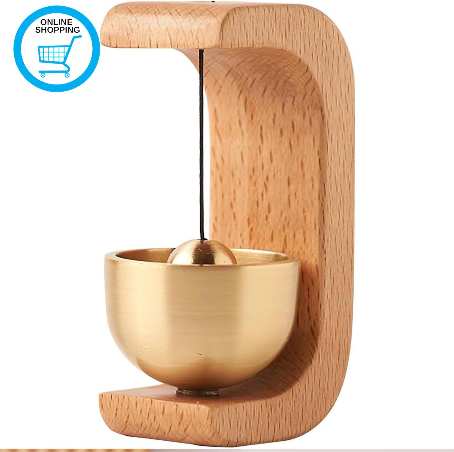 1 Pcs Door Bell, Entrance Chime, Magnet, Wooden, Brass, Entrance Bell, Entrance