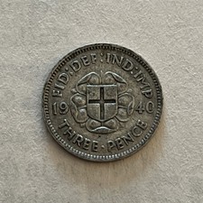 1940 GEORGE VI SILVER THREE PENCE