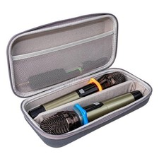 Microphone Hard Case Green Shockproof Organized Zip Closure Portable Soft