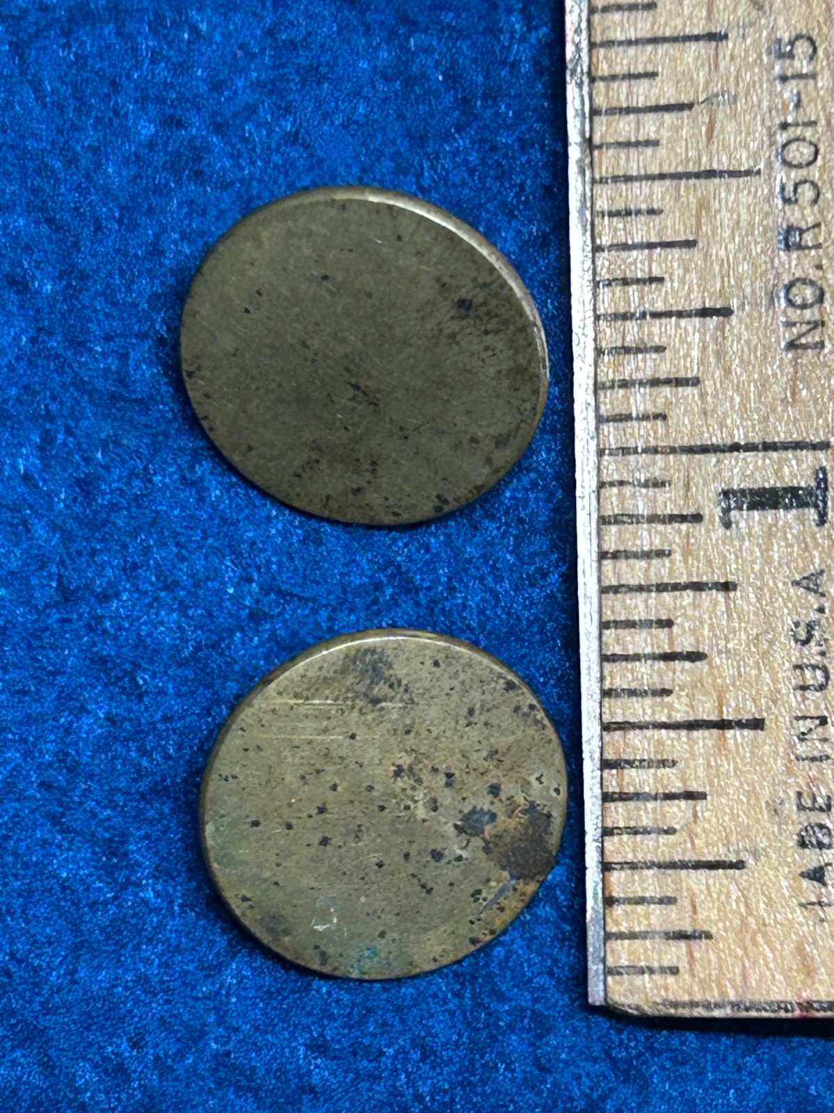 1800's Flat Buttons Lot of 6 Rich Orange Warranted and Others