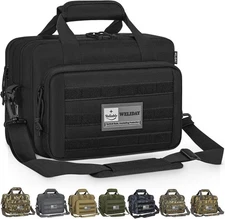 Gun Range Bag, Tactical 2 Pistol Bag for Handguns and Ammo, Firearm Shooting Cas