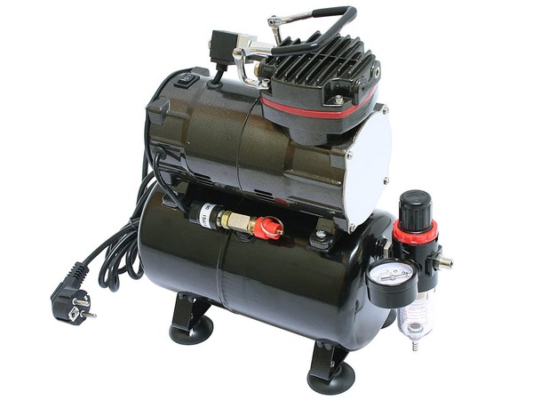 ÖLfreier MINI-KOMPRESSOR Airbrush Kompressor Druckluft 3L Tank Leise 0-6 BAR-image