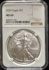 2026 American Silver Eagle NGC MS69 ASE US Graded Coin Slab (380)