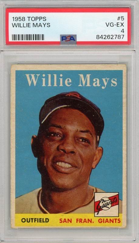 1958 Topps #5 Willie Mays PSA 4 VG-EX Vintage HOF San Francisco Giants