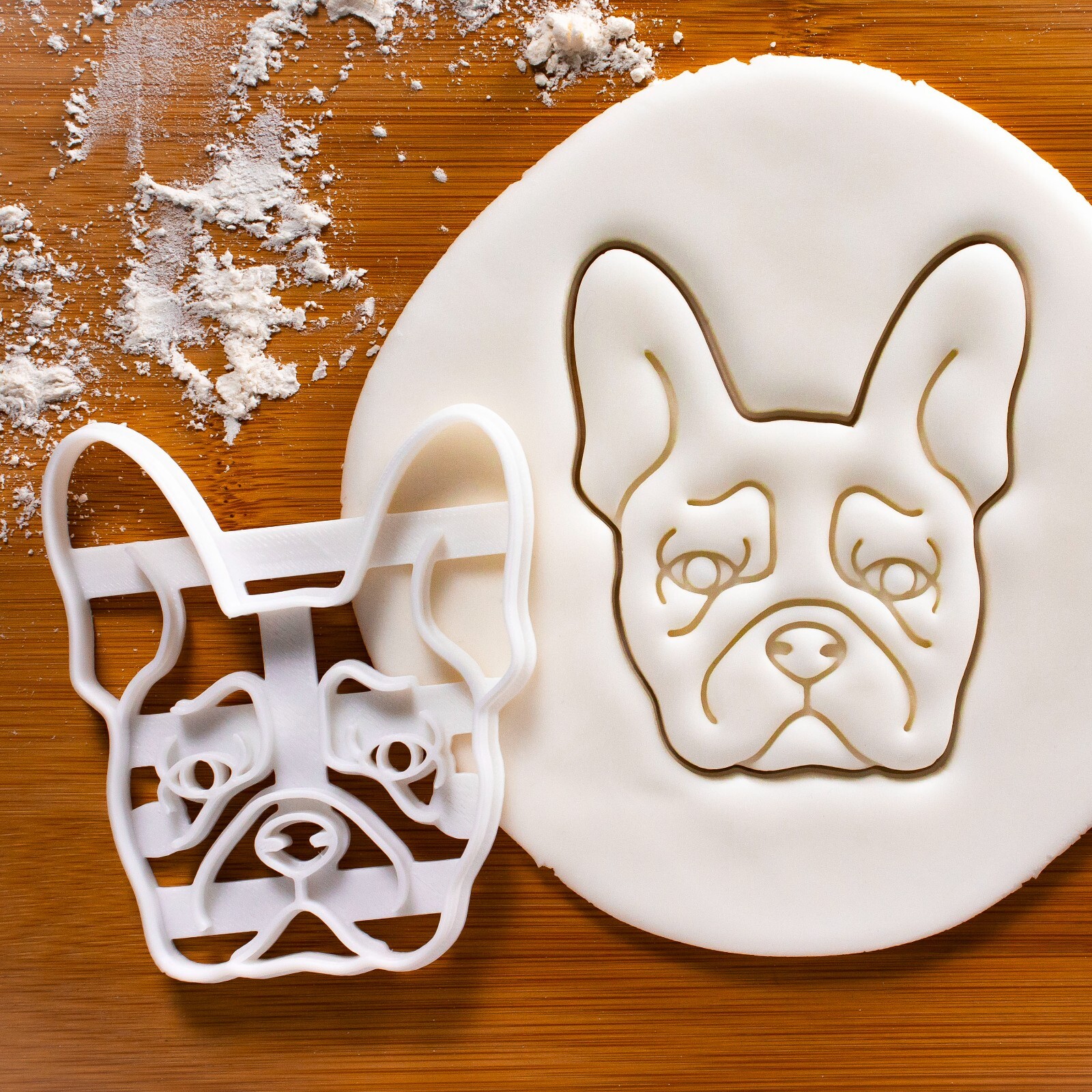 French Bulldog Face Cookie Cutter - dog portrait treats adop