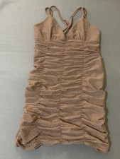 Wild Fable Dress Bodycon Size S Nude Peach Metallic Straps Lined Stretchy