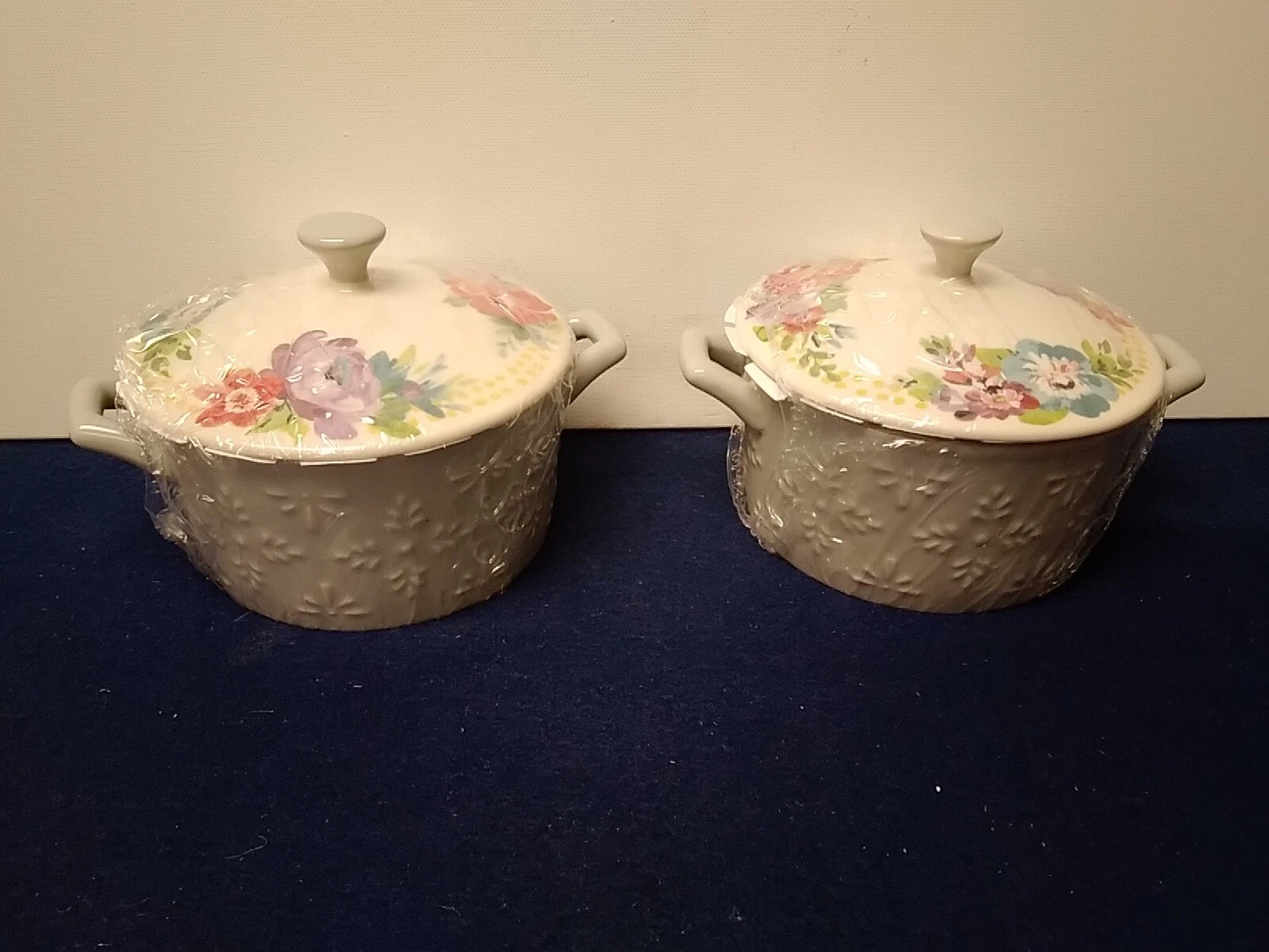 Pioneer Woman Sweet Romance Blossoms Mini Loaf Pan Set of 2 Each 5.1 In X 3.1 In