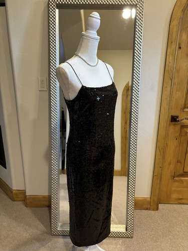 Cami NYC New Black Sequin Midi Dress US Size Medium Retail $525 - Picture 3 of 12