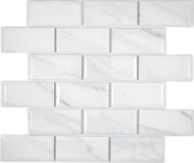 Mosaïque Céramique Blanc Carrara Mat 48x48mm - Pour Douche, Cuisine, Intérieur
