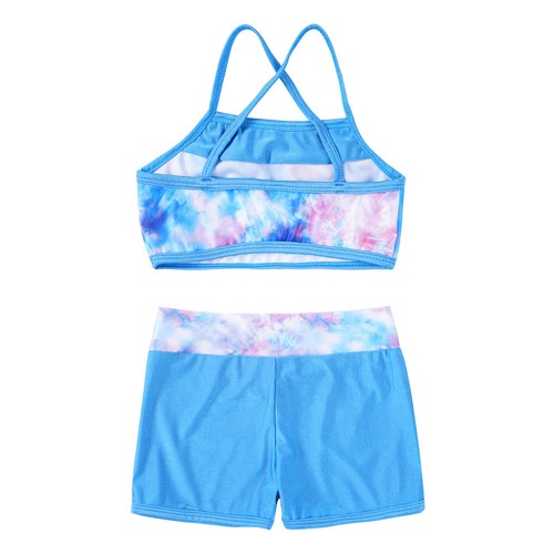 Kids Girls Swimsuit Shiny Sportwear Skinny Swimwear Swimming Dancewear Ballet - Picture 57 of 87