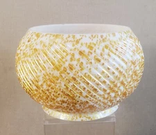 antique Gas lamp swril shade BOLD gold dust SPLASHES rain drop SPOTS rare find