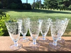 Fostoria Chintz Juice Stems Set of (6) 4 3/4” Tall 6 oz Elegant Depression Glass