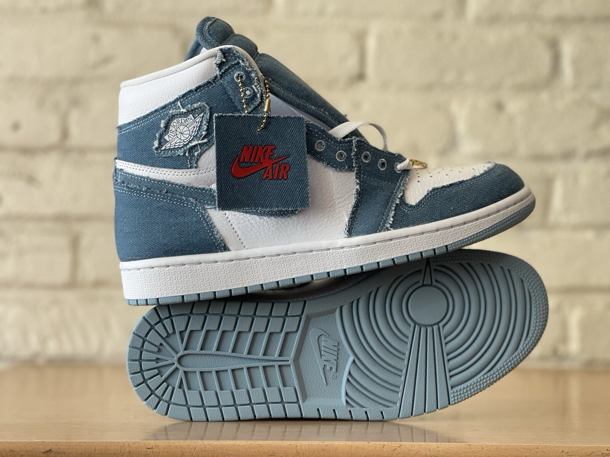 Nike Air Jordan 1 Retro High OG Shoes Denim DM9036-104 Women Sz