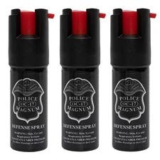 3 PACK Police Magnum pepper spray 1/2oz unit safety lock self defense security