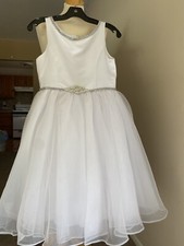 Christie Helene Communion Dress, Jeweled Neckline  Waist And Full Skirt, 12