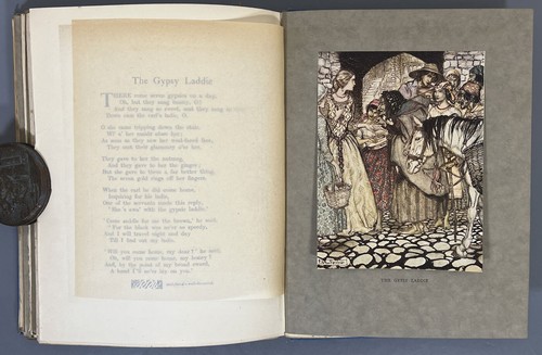 16 Tipped-in color plates by ARTHUR RACKHAM - 1919 - SOME BRITISH BALLADS (44) - Picture 11 of 12