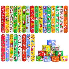 MGparty 72pcs Slap Bracelets Party Favors Toys for Kids Xmas Party Christmas