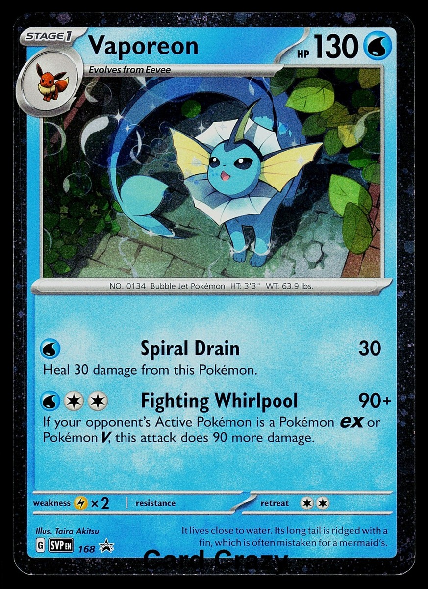 Vaporeon SVP 168 - Prismatic Evolutions Holo Promo Pokemon Card