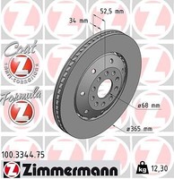 2X Zimmermann 100.3344.75 Bremsscheibe FüR Audi