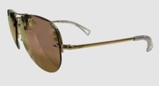  196 Ray-Ban Unisex Gold Aviator Sunglasses Shades Size 59-14-135