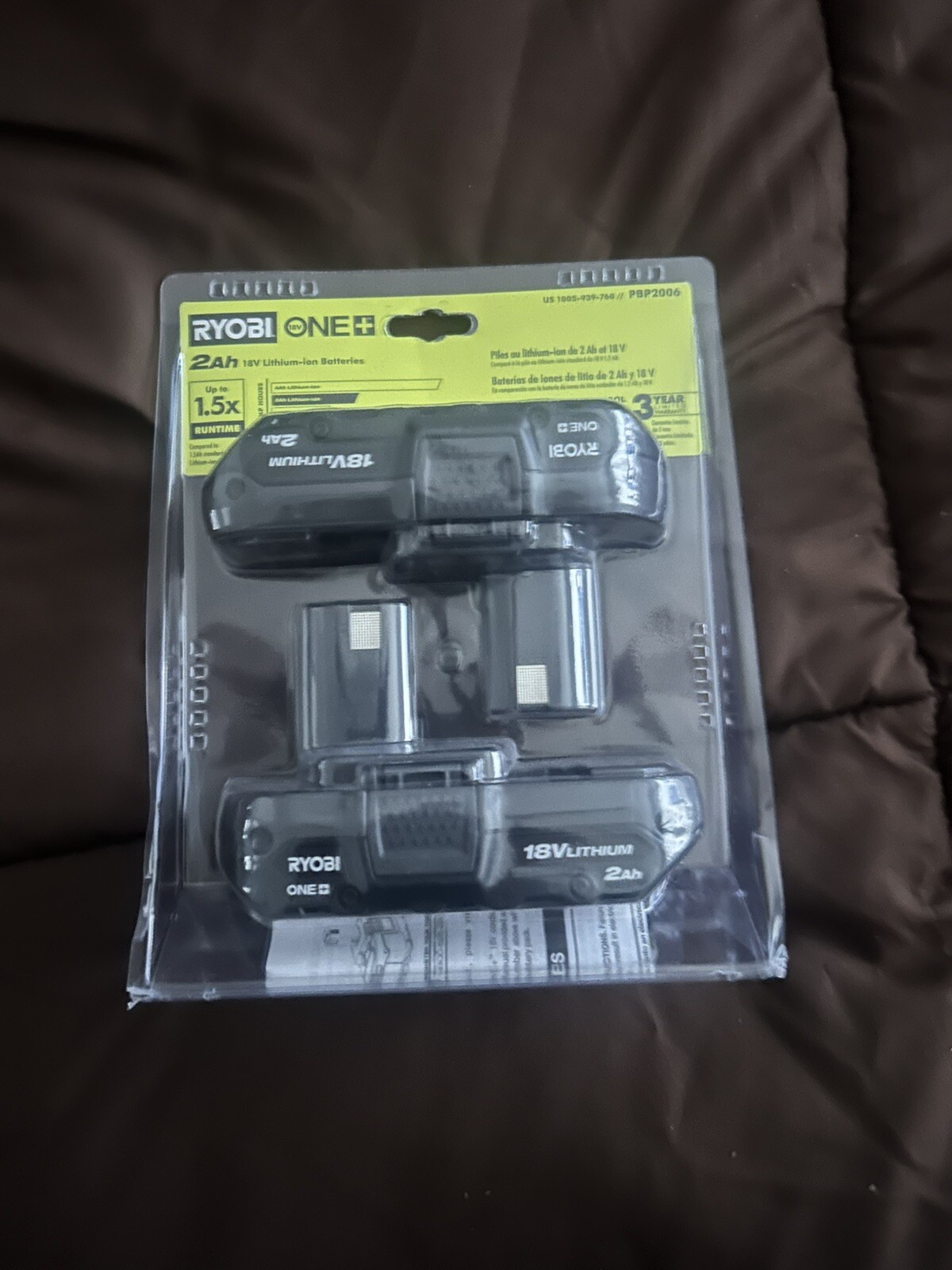 Ryobi ONE+ 18V Lithium-Ion 2.0 Ah Compact Battery (2-Pack) PBP2006