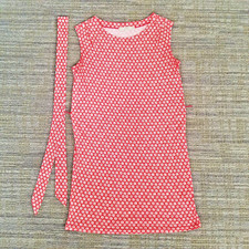 Ann Taylor Loft Stretchy Red White Pattern Sleeveless Dress Women's XS Petite