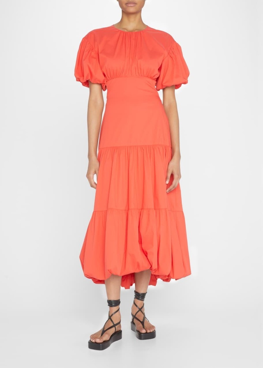 cinq a sept orange dress $695 Cinq A Sept Women's Orange Ruched One-Shoulder Cutout Gown Dress Size 10
