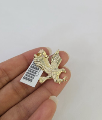 10k Flying Eagle Charm Pendant Yellow Gold REAL 10Kt Genuine.