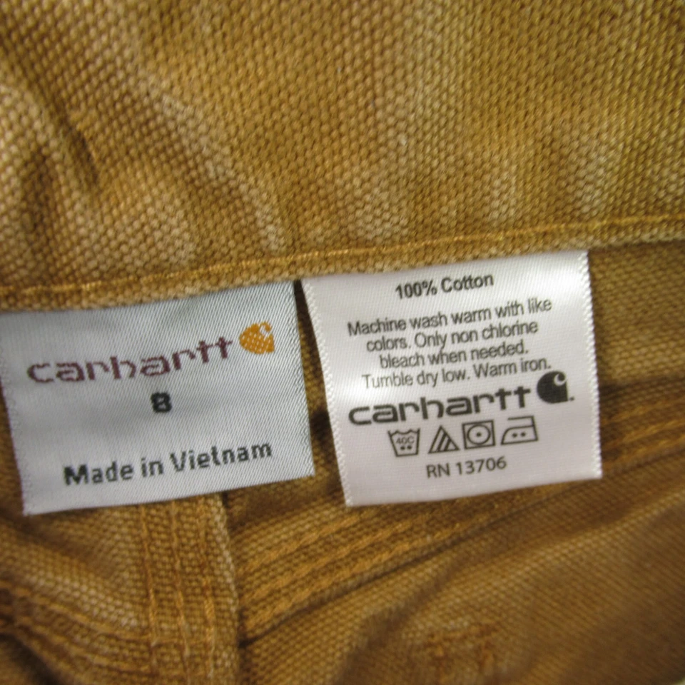 Jeans Carhartt Niñas 8 Bolsillos Informales 5 Bolsillos Exterior Marrón Foto 3 de 4