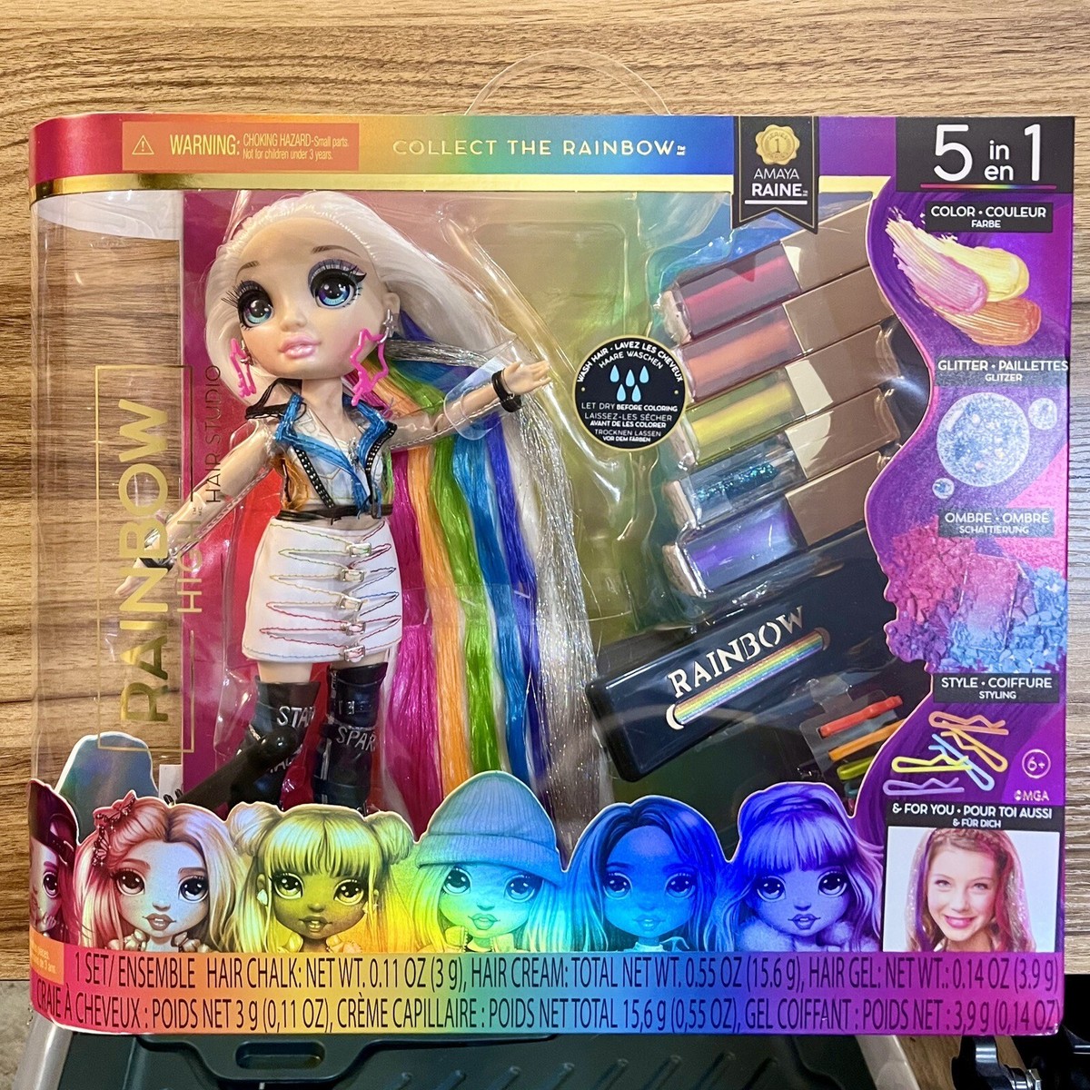 Rainbow High Hair Studio 5-en-1 + Poupée Amaya Raine - Poupée Rainbow High Hair Studio 5-en-1 + Poupée Amaya Raine - Poupée