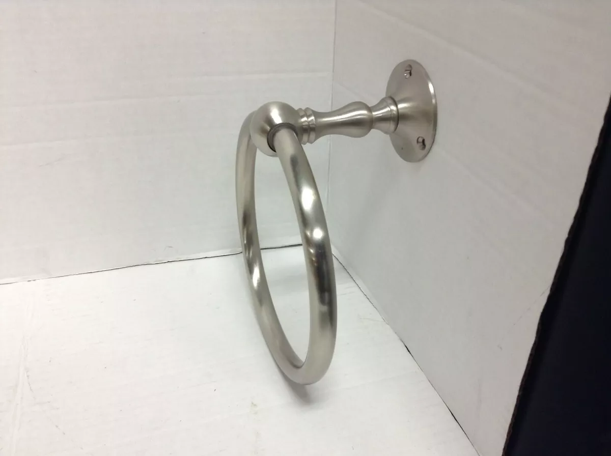 Pottery Barn Satin Nickel Sussex hand bath Towel Ring round hanger