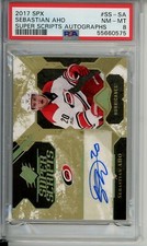 2017 UD SPX Super Scripts Autographs Sebastian Aho PSA 8 Pop 1